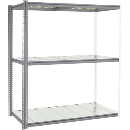 High Cap. Starter Rack 72Wx24Dx84H 3 Level Steel Deck 1000lb Per Shelf GRY